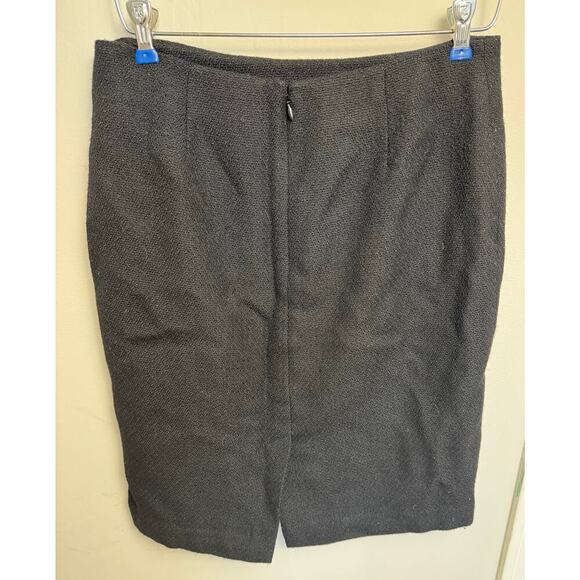 Talbots Petites Pencil Black Wool Blend Skirt Boucle Textured Career Women's 8 - Picture 1 of 7